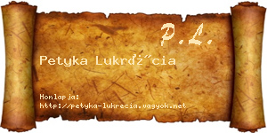 Petyka Lukrécia névjegykártya